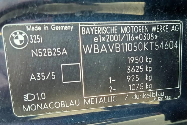 BMW Seria 3 cena 21500 przebieg: 211189, rok produkcji 2005 z Warszawa małe 211